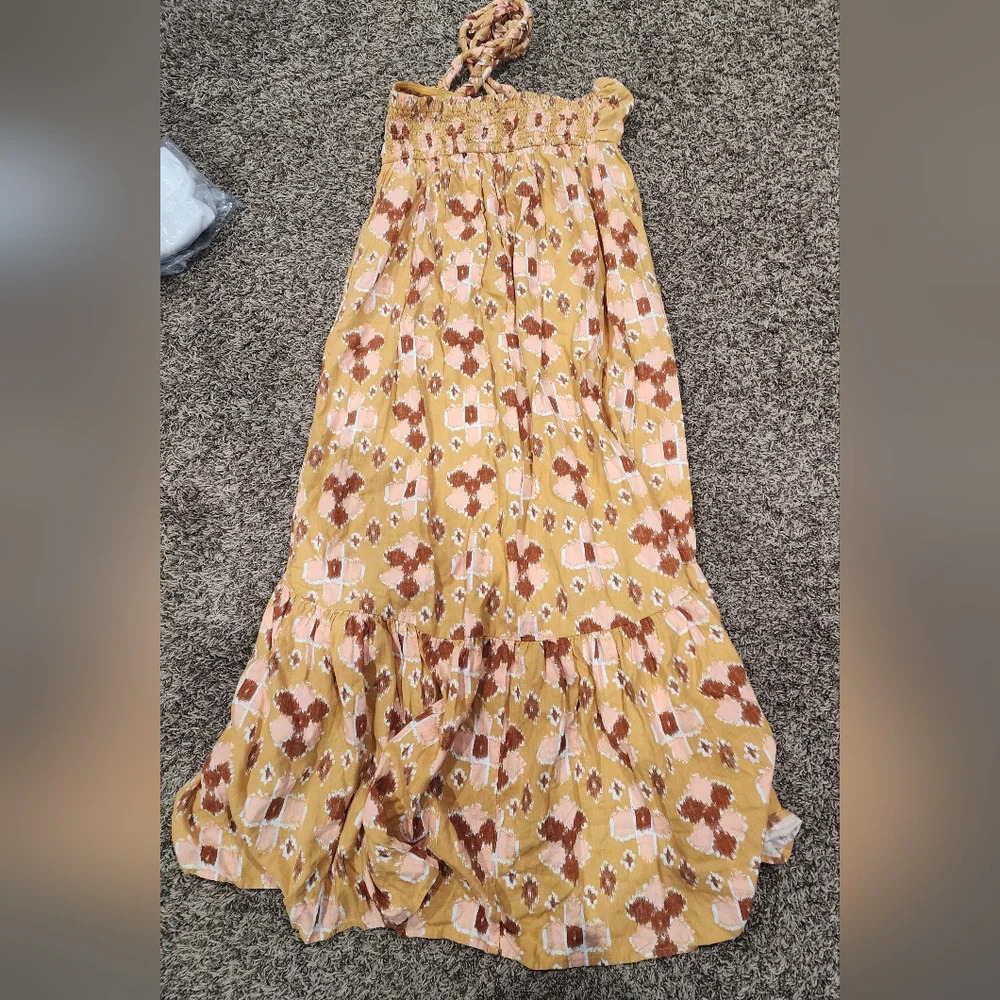NWT Aerie Halter Maxi Linen Blend Sun Dress. Women’s size M - Picture 5 of 6